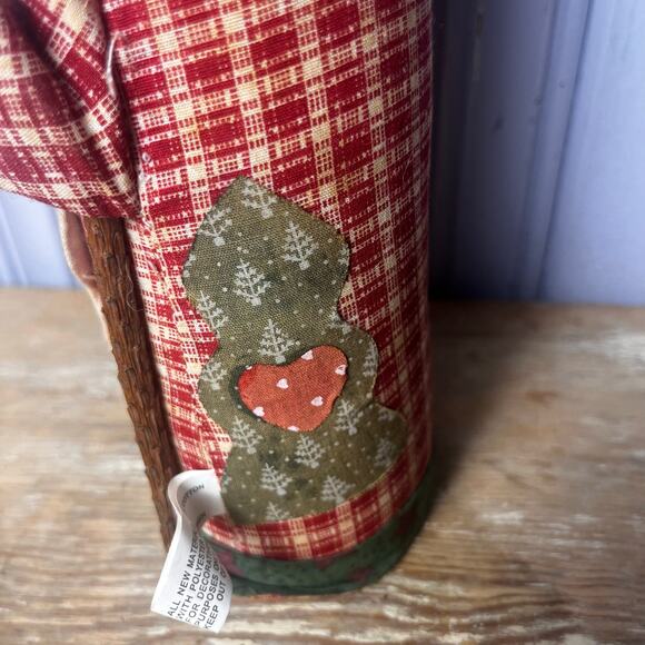 Vintage Folk Art Santa Christmas Decoration Primitive Rustic Fabric Holiday 11” - Picture 6 of 16